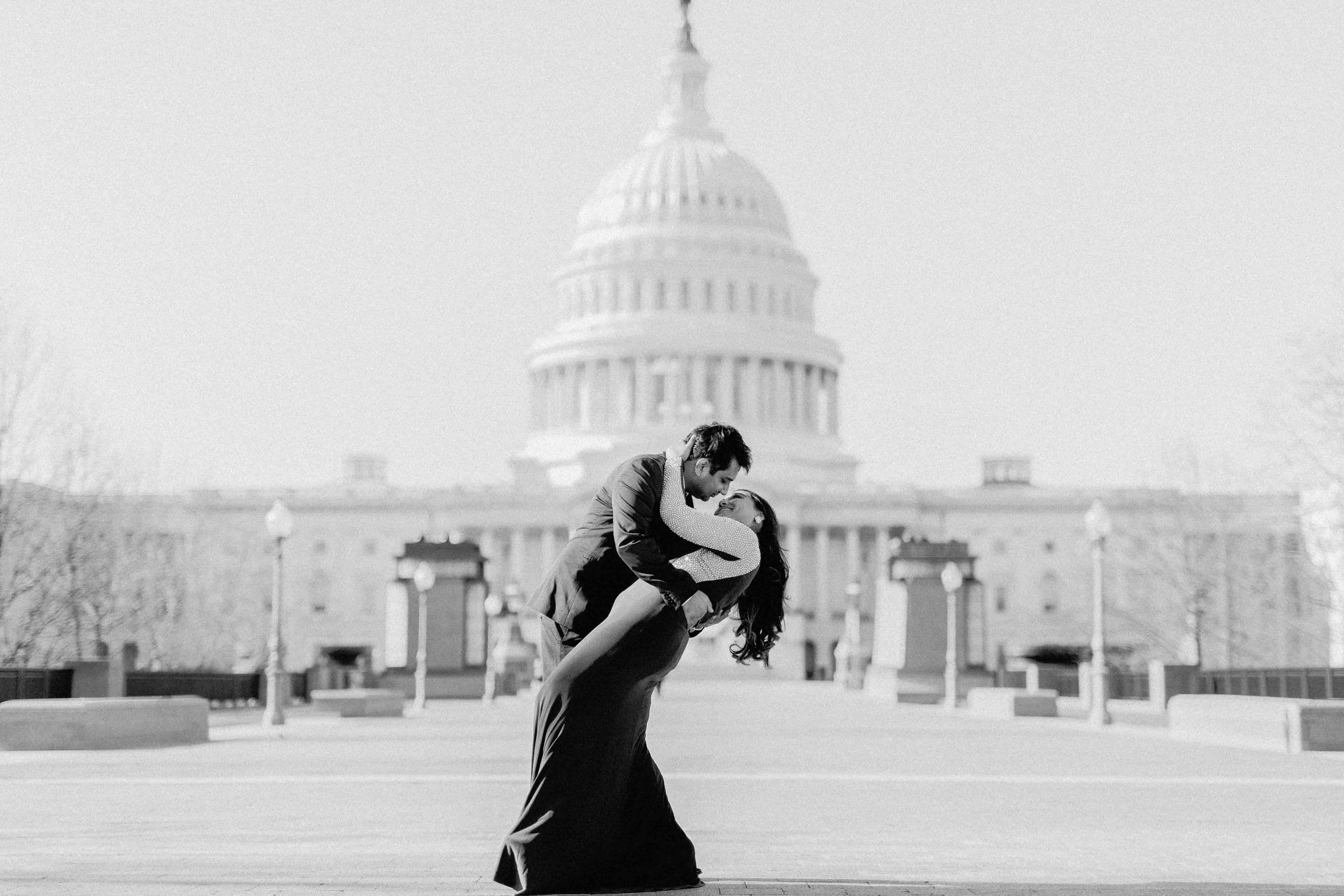 Washington DC wedding photographer and videographer — couple at the US Capitol